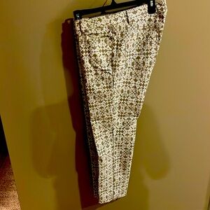 Super comfy stretch denim - gold ivory tan print size 8